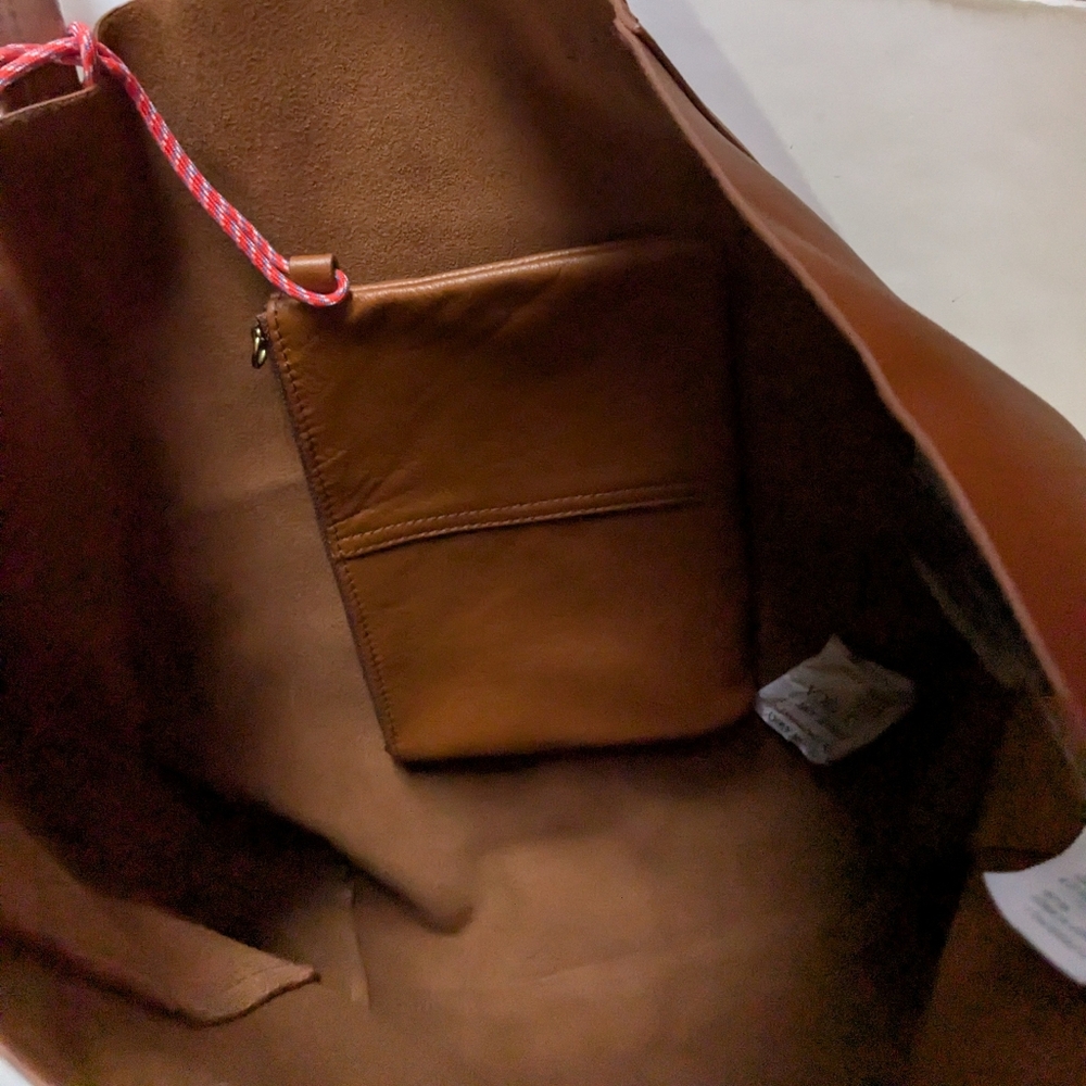 J. Crew Leather Carry All Tote Bag - Picture 9 of 14